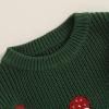 imageNewborn Toddler Baby Girl Boy Sweater Tops Mushroom Embroidery Warm Knitted Long Sleeves Knitwear Fall WinterMushroom Green