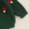 imageNewborn Toddler Baby Girl Boy Sweater Tops Mushroom Embroidery Warm Knitted Long Sleeves Knitwear Fall WinterMushroom Green