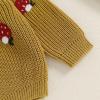 imageNewborn Toddler Baby Girl Boy Sweater Tops Mushroom Embroidery Warm Knitted Long Sleeves Knitwear Fall WinterMushroom Yellow