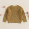 imageNewborn Toddler Baby Girl Boy Sweater Tops Mushroom Embroidery Warm Knitted Long Sleeves Knitwear Fall WinterMushroom Yellow
