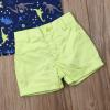 imageToddler Baby Boys Summer Outfits Set Gentleman ButtonDown Short Sleeve Shirt Blouse Tops  Solid Shorts PantsDinosaur Tshirt  Fluorescent Green Shorts B