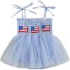 imageKuriozud 4th of July Outfits Baby Girl USA Romper Fourth of July Onesie Independence Day Bodysuit Memorial Day ClothesBlue Flag