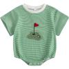 imageKuriozud Baby Boy Bubble Romper Golf Outfits 1st Birthday Hole in One Onesie Waffle Knit Bodysuit First Birthday ClothesGreena