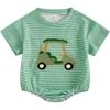 imageKuriozud Baby Boy Bubble Romper Golf Outfits 1st Birthday Hole in One Onesie Waffle Knit Bodysuit First Birthday ClothesGreenb