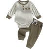 Striped Olive Green