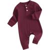 Waffle Long Sleeve Wine Red