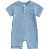 Waffle Short Sleeve Blue