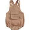 imageKuriozud Unisex Baby Boy Girl Clothes Sleeveless Romper Bodysuit Crossback Strap Jumpsuit Overall Shorts One Piece OutfitPocket Khaki
