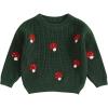 imageNewborn Toddler Baby Girl Boy Sweater Tops Mushroom Embroidery Warm Knitted Long Sleeves Knitwear Fall WinterMushroom Green