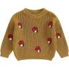 imageNewborn Toddler Baby Girl Boy Sweater Tops Mushroom Embroidery Warm Knitted Long Sleeves Knitwear Fall WinterMushroom Yellow