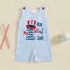 imageKuriozud Baby Boy 4th of July Outfits 0 3 6 9 12 18Month Sleeveless Romper Jumpsuit Overall Onesie Fourth of July ClothesBlue