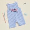 imageKuriozud Baby Boy 4th of July Outfits 0 3 6 9 12 18Month Sleeveless Romper Jumpsuit Overall Onesie Fourth of July ClothesBlue B