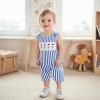 imageKuriozud Baby Boy 4th of July Outfits 0 3 6 9 12 18Month Sleeveless Romper Jumpsuit Overall Onesie Fourth of July ClothesBlue C