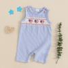 imageKuriozud Baby Boy 4th of July Outfits 0 3 6 9 12 18Month Sleeveless Romper Jumpsuit Overall Onesie Fourth of July ClothesBlue a