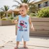 imageKuriozud Baby Boy 4th of July Outfits 0 3 6 9 12 18Month Sleeveless Romper Jumpsuit Overall Onesie Fourth of July ClothesBlue a