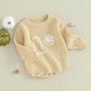 imageKuriozud Baby Boy Girl Fall Winter Clothes Knit Sweater Romper Sweatshirt Soft Warm OutfitGhost Biege