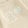 imageKuriozud Baby Boy Girl Fall Winter Clothes Knit Sweater Romper Sweatshirt Soft Warm OutfitGhost Cream