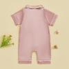 imageKuriozud Baby Girl Boy Birthday Button Down Silk Satin Pajamas Romper OnePiece Jumpsuit Short Sleeve Nightgown Pjs SleepwearPink