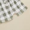imageKuriozud Baby Girl Boy Summer Clothes Short Sleeve Tops Embroidery Tee Pattern TshirtVintage Plaid Short Pants SetDaddys Buddy Green