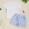 imageKuriozud Baby Girl Boy Summer Clothes Short Sleeve Tops Embroidery Tee Pattern TshirtVintage Plaid Short Pants SetEaster White Bunny Carrot