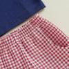 imageKuriozud Baby Girl Boy Summer Clothes Short Sleeve Tops Embroidery Tee Pattern TshirtVintage Plaid Short Pants SetFire Works Blue