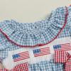 imageKuriozud My First 4th of July Baby Girl Outfit Bubble Romper Flying Sleeve Onesie Bodysuit Girl 1st Fourth of July Clothes 4th of July Blue C