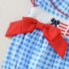imageKuriozud My First 4th of July Baby Girl Outfit Bubble Romper Flying Sleeve Onesie Bodysuit Girl 1st Fourth of July Clothes4th of July Light Blue C
