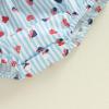 imageKuriozud My First 4th of July Baby Girl Outfit Bubble Romper Flying Sleeve Onesie Bodysuit Girl 1st Fourth of July Clothes4th of July Light Blue a
