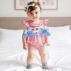 imageKuriozud My First 4th of July Baby Girl Outfit Bubble Romper Flying Sleeve Onesie Bodysuit Girl 1st Fourth of July Clothes4th of July Pink