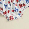 imageKuriozud My First 4th of July Baby Girl Outfit Bubble Romper Flying Sleeve Onesie Bodysuit Girl 1st Fourth of July Clothes4th of July White