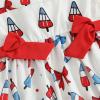 imageKuriozud My First 4th of July Baby Girl Outfit Bubble Romper Flying Sleeve Onesie Bodysuit Girl 1st Fourth of July Clothes4th of July White