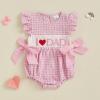 imageKuriozud My First 4th of July Baby Girl Outfit Bubble Romper Flying Sleeve Onesie Bodysuit Girl 1st Fourth of July ClothesFathers Day Pink