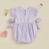 imageKuriozud My First 4th of July Baby Girl Outfit Bubble Romper Flying Sleeve Onesie Bodysuit Girl 1st Fourth of July ClothesMothers Day Purple