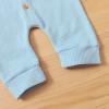 imageKuriozud Newborn Unisex Baby Boy Girl Hoodie Romper Solid Long Sleeve One Piece Hooded Jumpsuit Waffle OutfitBlue