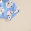 imageKuriozud Toddler Baby Boy Baseball Outfit Short Sleeve Shirt Top and Shorts Set Spring Summer ClothesBaseball Blue