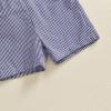 imageKuriozud Toddler Baby Boy Baseball Outfit Short Sleeve Shirt Top and Shorts Set Spring Summer ClothesBlue Shirt Plaid Shorts