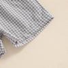 imageKuriozud Toddler Baby Boy Baseball Outfit Short Sleeve Shirt Top and Shorts Set Spring Summer ClothesRed Shirt Plaid Shorts Grey