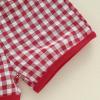 imageKuriozud Toddler Baby Boy Baseball Outfit Short Sleeve Shirt Top and Shorts Set Spring Summer ClothesRed Shirt Plaid Shorts Red