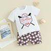 imageKuriozud Toddler Baby Boy Baseball Outfit Short Sleeve Shirt Top and Shorts Set Spring Summer ClothesWhite Shirt Black Shorts