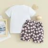 imageKuriozud Toddler Baby Boy Baseball Outfit Short Sleeve Shirt Top and Shorts Set Spring Summer ClothesWhite Shirt Black Shorts