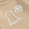 imageKuriozud Toddler Baby Boy Girl Sweater Checkerboard Knit Crewneck Sweatshirt Soft Warm Fall Winter ClothesGhost Beige