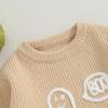 imageKuriozud Toddler Baby Boy Girl Sweater Checkerboard Knit Crewneck Sweatshirt Soft Warm Fall Winter ClothesGhost Beige