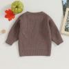imageKuriozud Toddler Baby Boy Girl Sweater Checkerboard Knit Crewneck Sweatshirt Soft Warm Fall Winter ClothesGhost Coffee