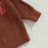 imageKuriozud Toddler Baby Boy Girl Sweater Checkerboard Knit Crewneck Sweatshirt Soft Warm Fall Winter ClothesHo Ho Ho Brown