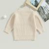 imageKuriozud Toddler Baby Boy Girl Sweater Checkerboard Knit Crewneck Sweatshirt Soft Warm Fall Winter ClothesHo Ho Ho Cream
