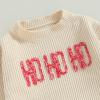 imageKuriozud Toddler Baby Boy Girl Sweater Checkerboard Knit Crewneck Sweatshirt Soft Warm Fall Winter ClothesHo Ho Ho Cream