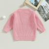 imageKuriozud Toddler Baby Boy Girl Sweater Checkerboard Knit Crewneck Sweatshirt Soft Warm Fall Winter ClothesHo Ho Ho Pink