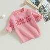 imageKuriozud Toddler Baby Boy Girl Sweater Checkerboard Knit Crewneck Sweatshirt Soft Warm Fall Winter ClothesHo Ho Ho Pink