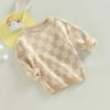 imageKuriozud Toddler Baby Boy Girl Sweater Checkerboard Knit Crewneck Sweatshirt Soft Warm Fall Winter ClothesPlaid Beige