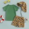 imageToddler Baby Boy Swimsuit Infant Zipper Rash Guard Swimwear TShirt and Swim Trunk Sun Hat 3 Piece Bathing SuitA Green Duck Swimsuit